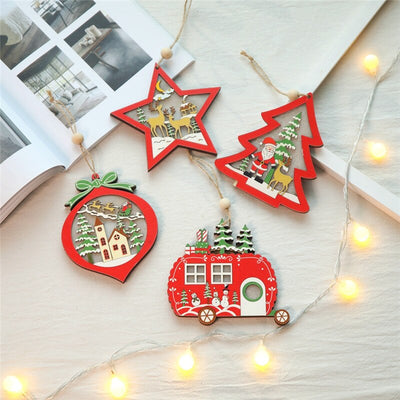 1/4 PCS Cozy Xmas Tree Lighted Ornaments 