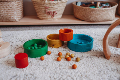 Wood NATURAL COLOURED NESTING AND STACKING BOWLS