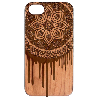 Dripping Mandala Wood Engraved Phone case