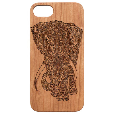 Elephant Mandala 2 Wood Engraved Phone Case