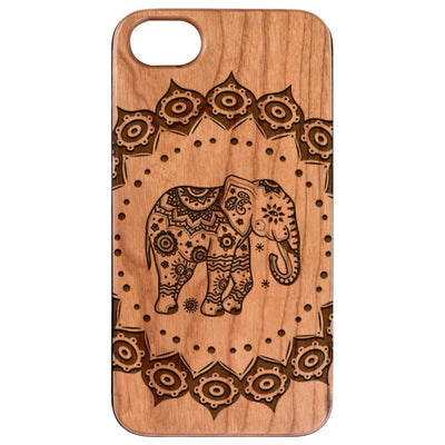 Elephant Mandala 1 Wood Engraved Phone Case