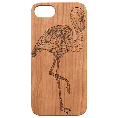 Flamingo Mandala Wood Engraved Phone case