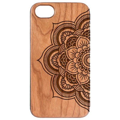 Half Mandala 2 Wood  Engraved Phone Case