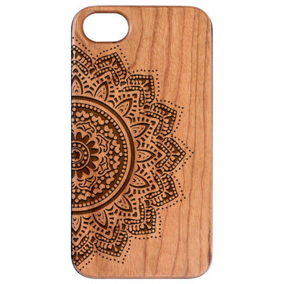 Half Mandala 1 Wood Engraved Phone Case