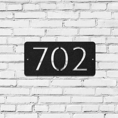 Metal House Address Sign - Horizontal Style 5