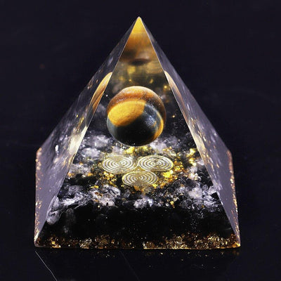 Orgonite Pyramid Chakras Tiger Eye Orgon Energy Crystals Obsidian